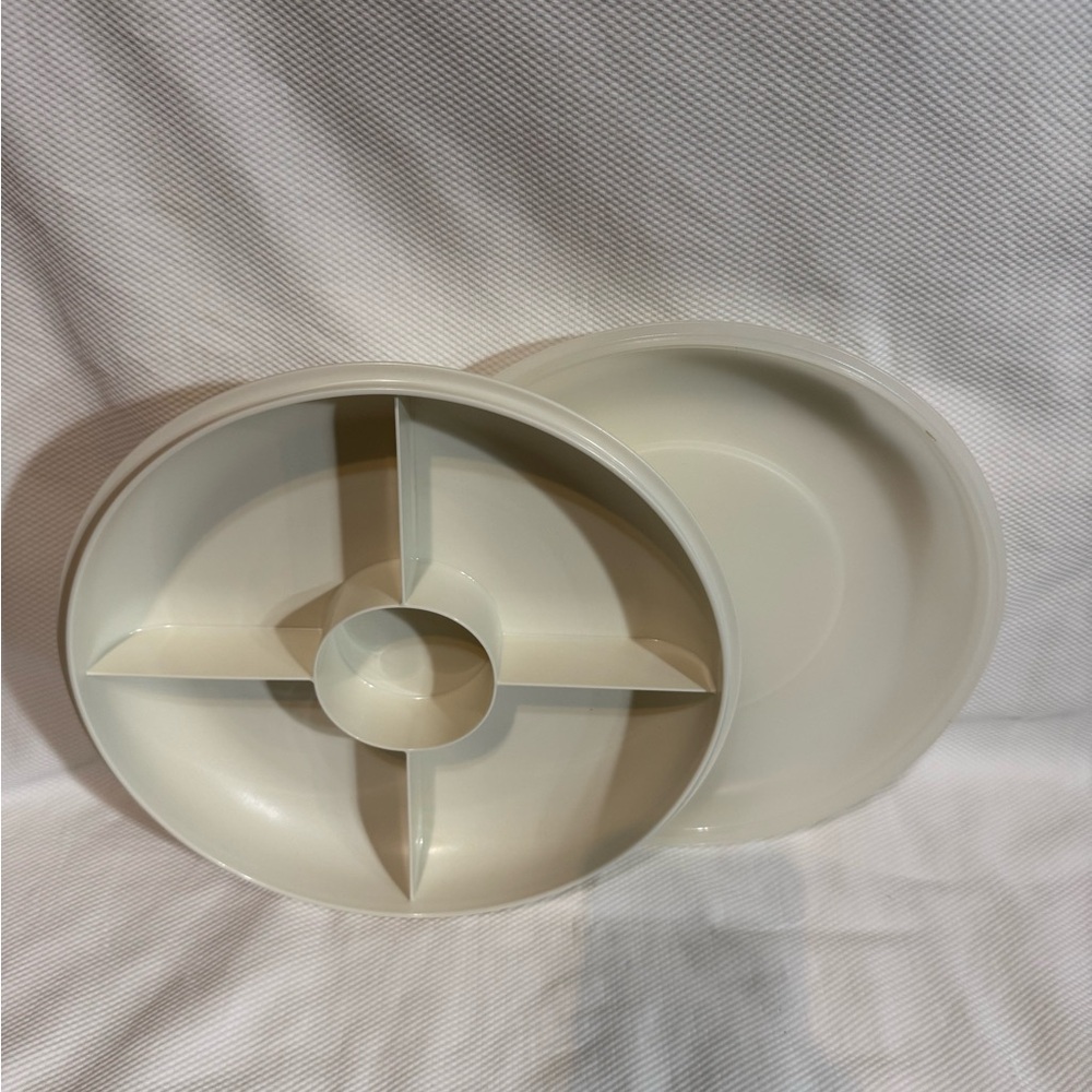 Cream Divided Serving Tray